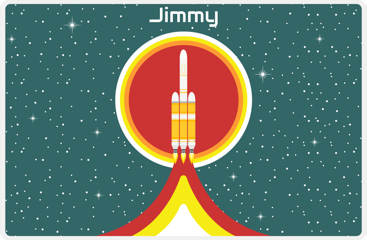 Personalized Rocket Ship Placemat X - Rocket Launch - Rocket IV -  View