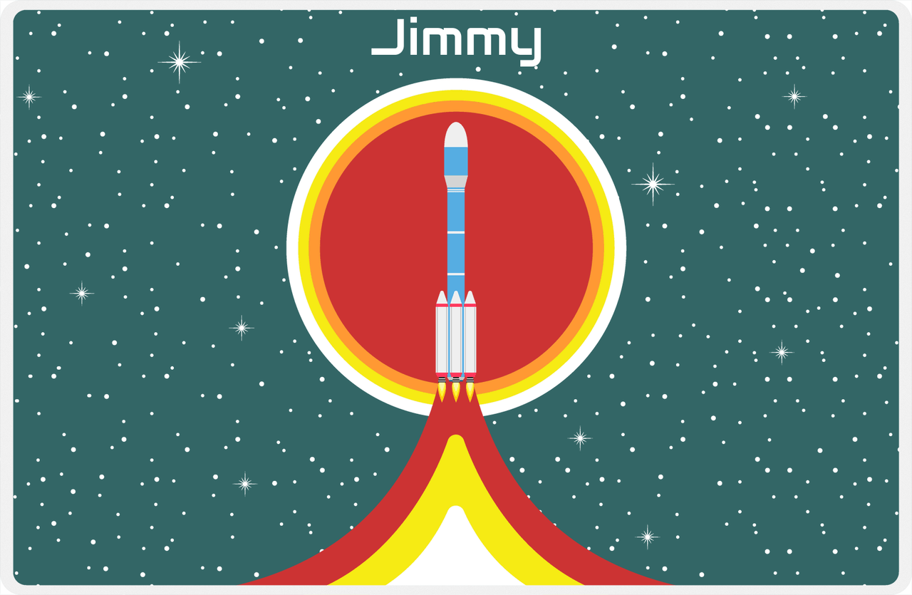 Personalized Rocket Ship Placemat X - Rocket Launch - Rocket V -  View