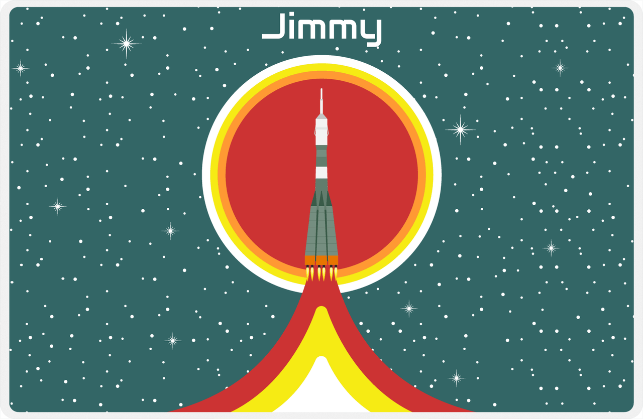 Personalized Rocket Ship Placemat X - Rocket Launch - Rocket VI -  View