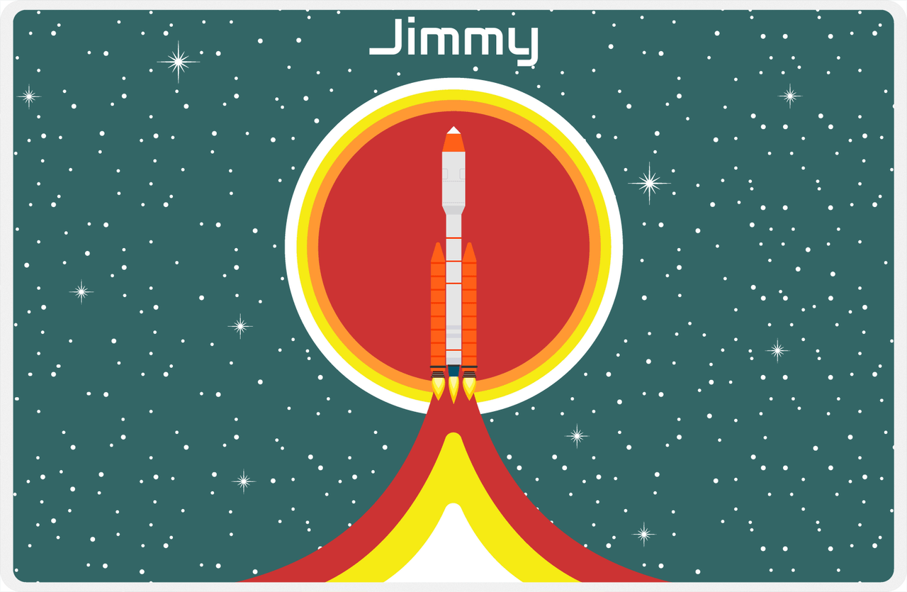 Personalized Rocket Ship Placemat X - Rocket Launch - Rocket VII -  View