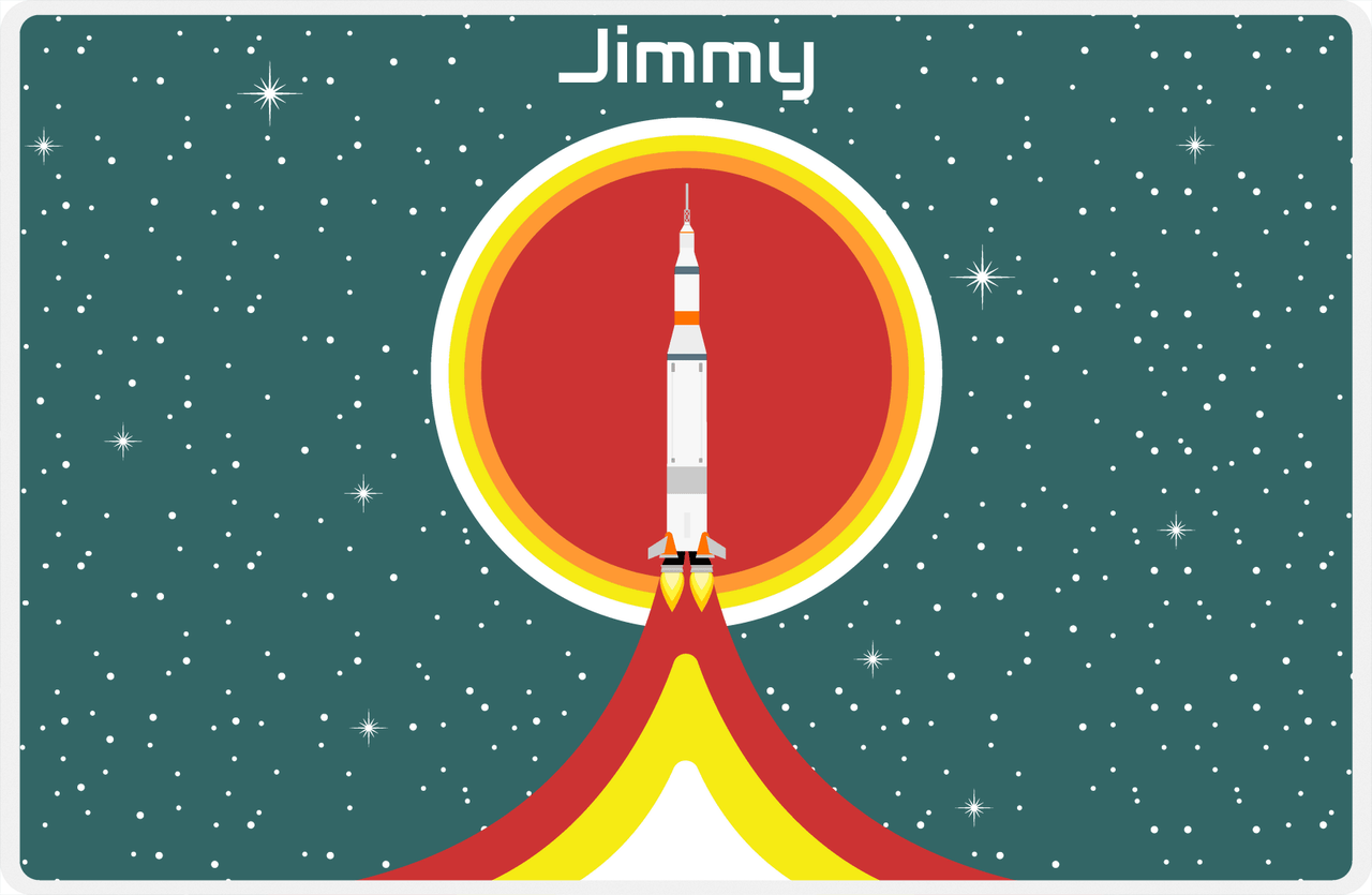 Personalized Rocket Ship Placemat X - Rocket Launch - Rocket IX -  View
