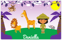 Thumbnail for Personalized Safari / Zoo Placemat IV - Savanah Hill - Black Girl I -  View