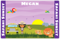 Thumbnail for Personalized Safari / Zoo Placemat IX - Safari Sunset - Black Girl I -  View