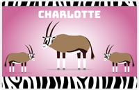 Thumbnail for Personalized Safari / Zoo Placemat X - Safari Animals - Gemsboks -  View