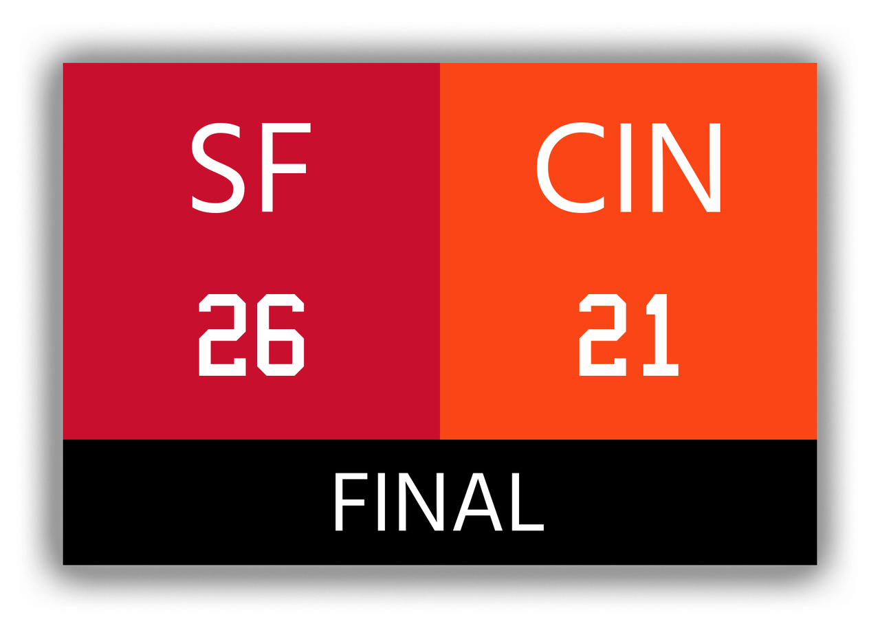 San Francisco vs Cincinnati Canvas Wrap & Photo Print - 1981 1982 Football Championship - Front View