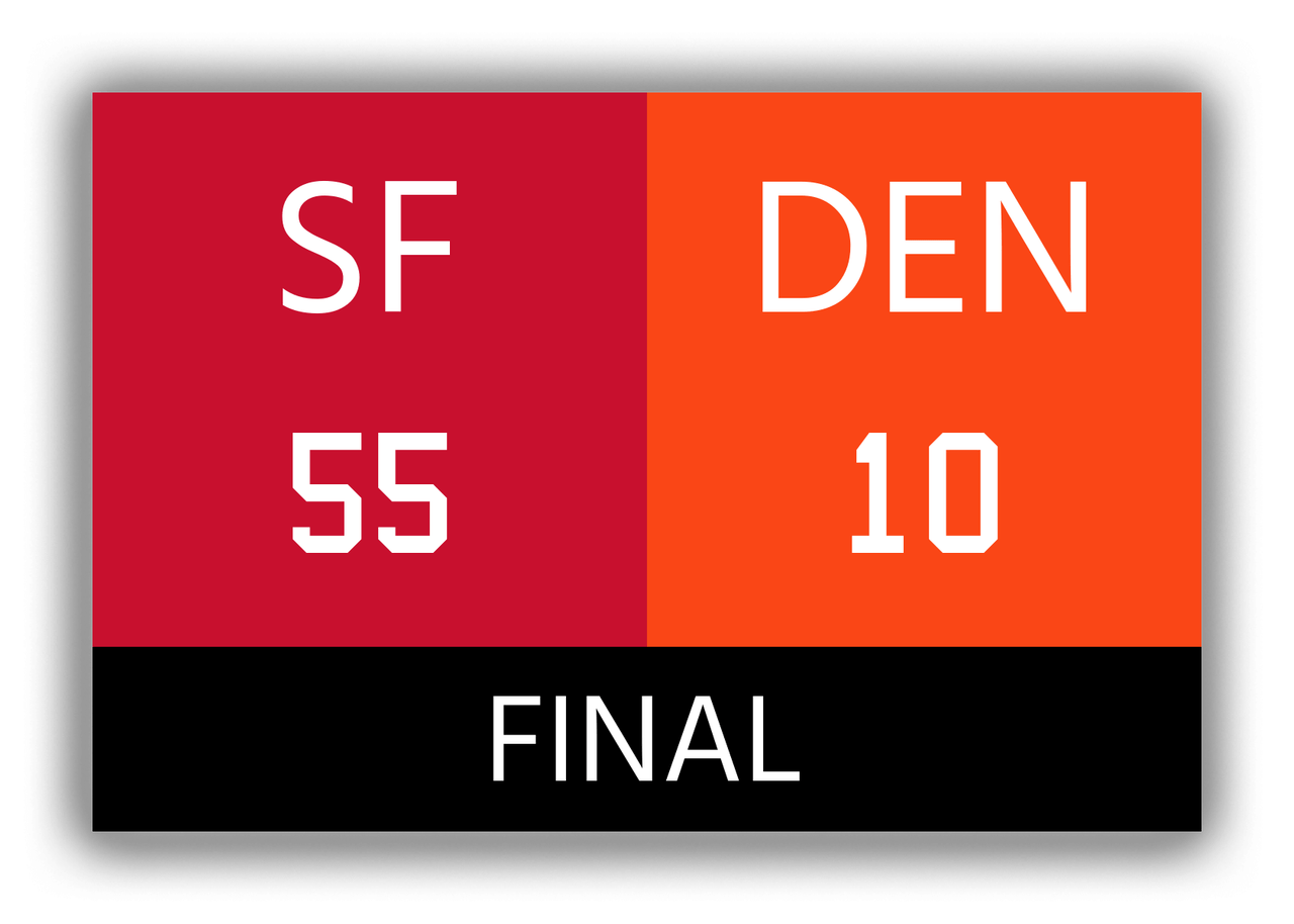San Francisco vs Denver Canvas Wrap & Photo Print - 1989 1990 Football Championship - Front View