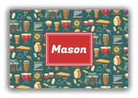 Thumbnail for Personalized School Band Canvas Wrap & Photo Print II - Dark Teal Background - Rectangle Nameplate - Front View