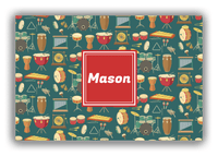 Thumbnail for Personalized School Band Canvas Wrap & Photo Print II - Dark Teal Background - Square Nameplate - Front View