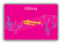 Thumbnail for Personalized School Band Canvas Wrap & Photo Print V - Pink Background - Trumpet - Front View