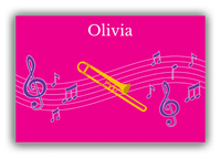 Thumbnail for Personalized School Band Canvas Wrap & Photo Print V - Pink Background - Trombone - Front View