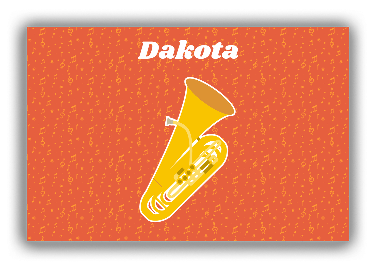 Personalized School Band Canvas Wrap & Photo Print VII - Orange Background - Baritone - Front View