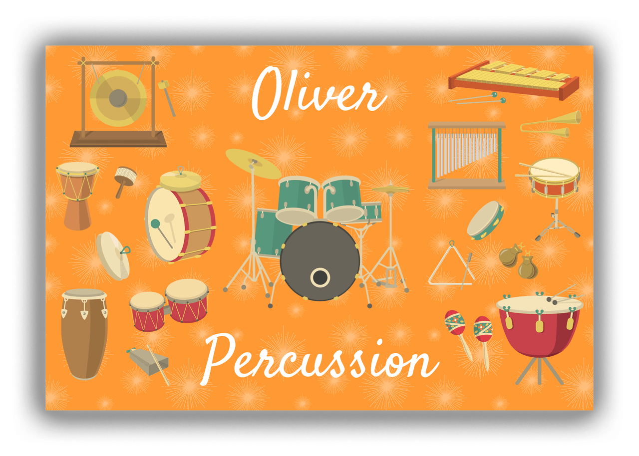 Personalized School Band Canvas Wrap & Photo Print VIII - Orange Background - Front View