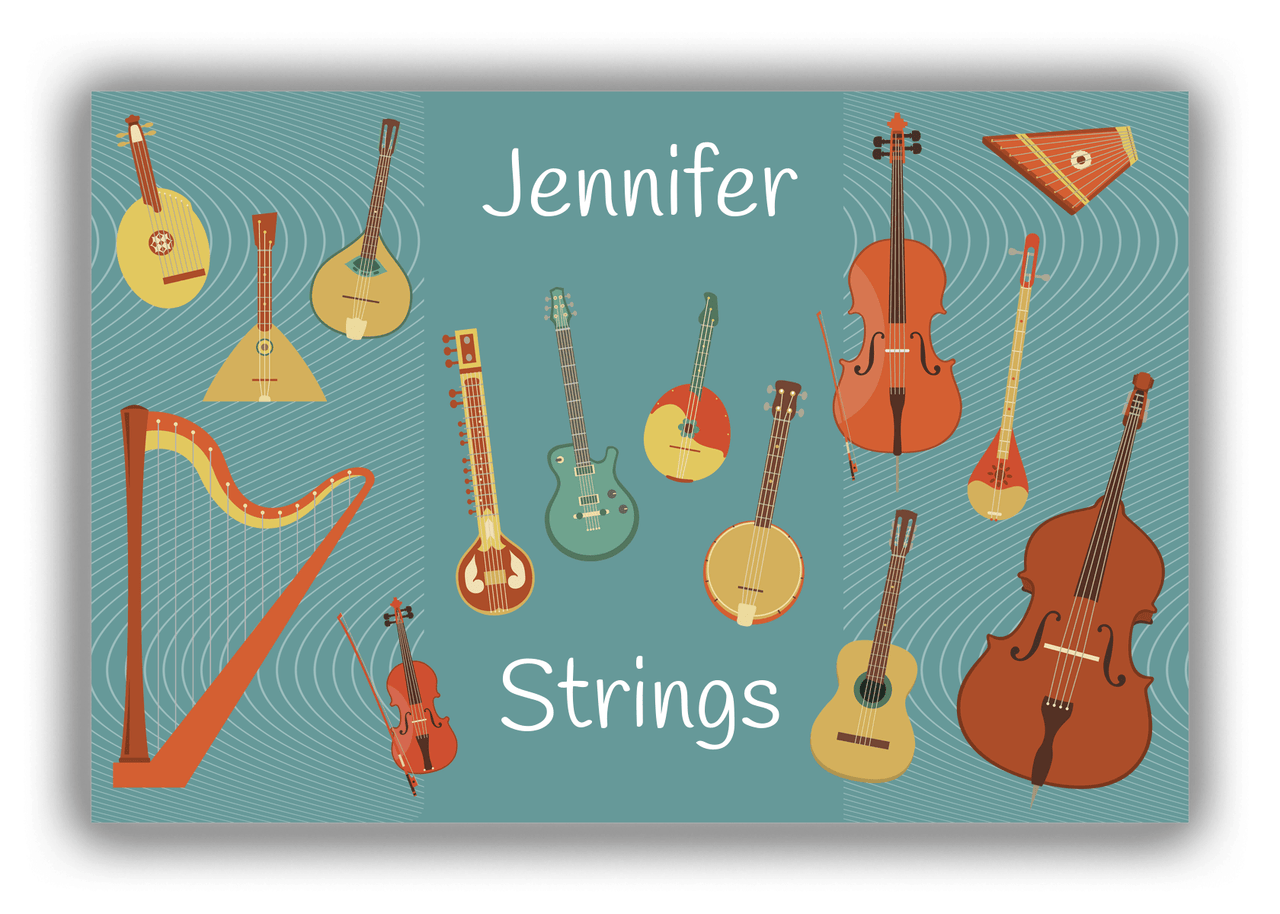 Personalized School Band Canvas Wrap & Photo Print IX - Dark Teal Background - Front View