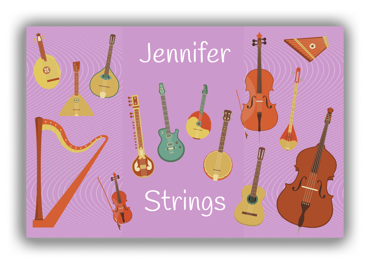Personalized School Band Canvas Wrap & Photo Print IX - Purple Background - Front View