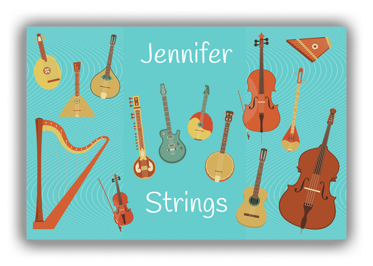 Personalized School Band Canvas Wrap & Photo Print IX - Teal Background - Front View