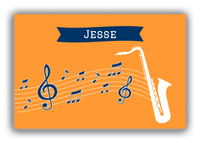 Thumbnail for Personalized School Band Canvas Wrap & Photo Print XI - Orange Background - Saxophone - Front View