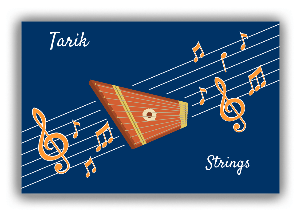 Personalized School Band Canvas Wrap & Photo Print XV - Blue Background - Strings V - Front View