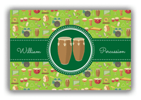 Thumbnail for Personalized School Band Canvas Wrap & Photo Print XVI - Green Background - Percussion IX - Front View