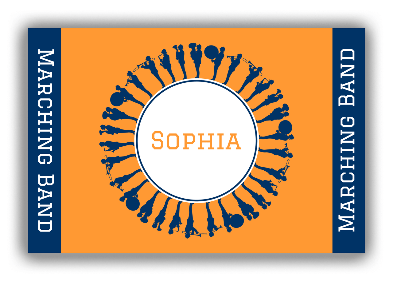 Personalized School Band Canvas Wrap & Photo Print XVII - Orange Background - Front View