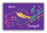 Thumbnail for Personalized School Band Canvas Wrap & Photo Print XVIII - Purple Background - Trumpet - Front View