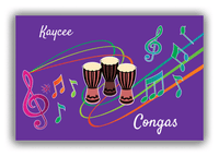 Thumbnail for Personalized School Band Canvas Wrap & Photo Print XVIII - Purple Background - Congas - Front View
