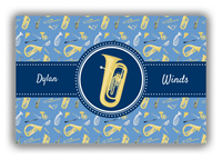 Thumbnail for Personalized School Band Canvas Wrap & Photo Print XX - Blue Background - Tuba - Front View
