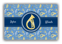 Thumbnail for Personalized School Band Canvas Wrap & Photo Print XX - Blue Background - Sousaphone - Front View