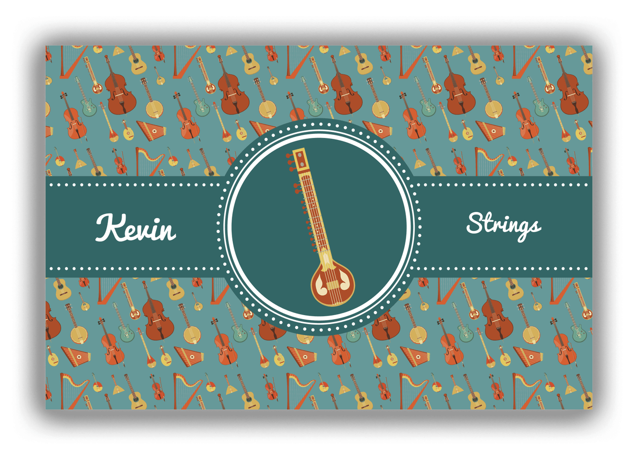 Personalized School Band Canvas Wrap & Photo Print XXI - Dark Teal Background - Strings IX - Front View