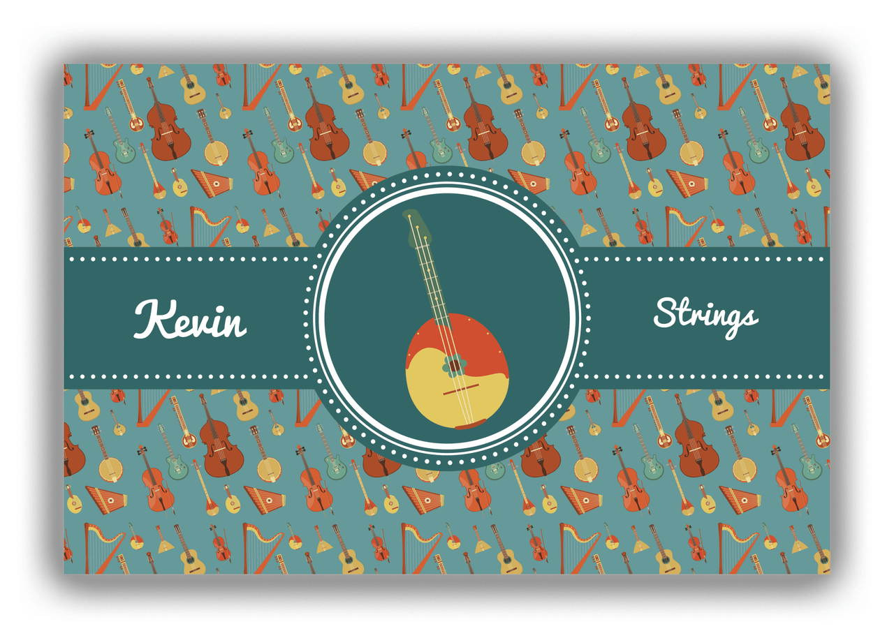 Personalized School Band Canvas Wrap & Photo Print XXI - Dark Teal Background - Strings XI - Front View