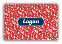 Thumbnail for Personalized School Band Canvas Wrap & Photo Print XXII - Red Background - Decorative Rectangle Nameplate - Front View