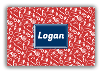Thumbnail for Personalized School Band Canvas Wrap & Photo Print XXII - Red Background - Rectangle Nameplate - Front View