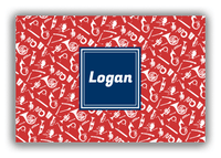 Thumbnail for Personalized School Band Canvas Wrap & Photo Print XXII - Red Background - Square Nameplate - Front View