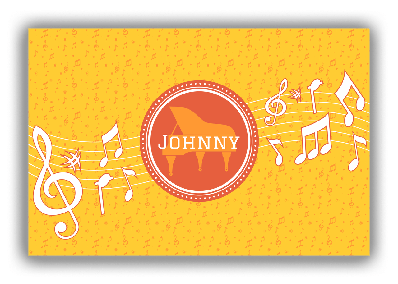 Personalized School Band Canvas Wrap & Photo Print XXIII - Yellow Background - Piano - Front View