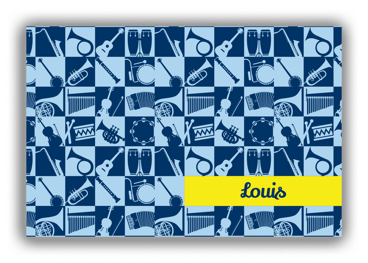 Personalized School Band Canvas Wrap & Photo Print XXVI - Blue Background - Front View