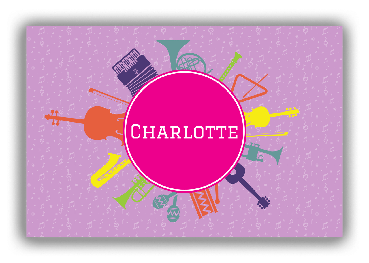 Personalized School Band Canvas Wrap & Photo Print XXVII - Purple Background - Front View