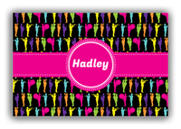 Thumbnail for Personalized School Band Canvas Wrap & Photo Print XXX - Black Background - Circle Ribbon Nameplate - Front View