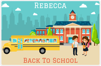 Thumbnail for Personalized School Teacher Placemat IV - Bus Drop Off - Brunette Girl -  View