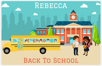 Thumbnail for Personalized School Teacher Placemat IV - Bus Drop Off - Black Girl II -  View