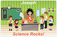 Thumbnail for Personalized School Teacher Placemat VII - Science Rocks - Green Background -  View