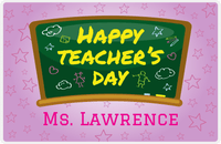 Thumbnail for Personalized School Teacher Placemat XI - Chalk Stars - Purple Background -  View