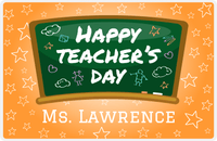 Thumbnail for Personalized School Teacher Placemat XI - Chalk Stars - Orange Background -  View