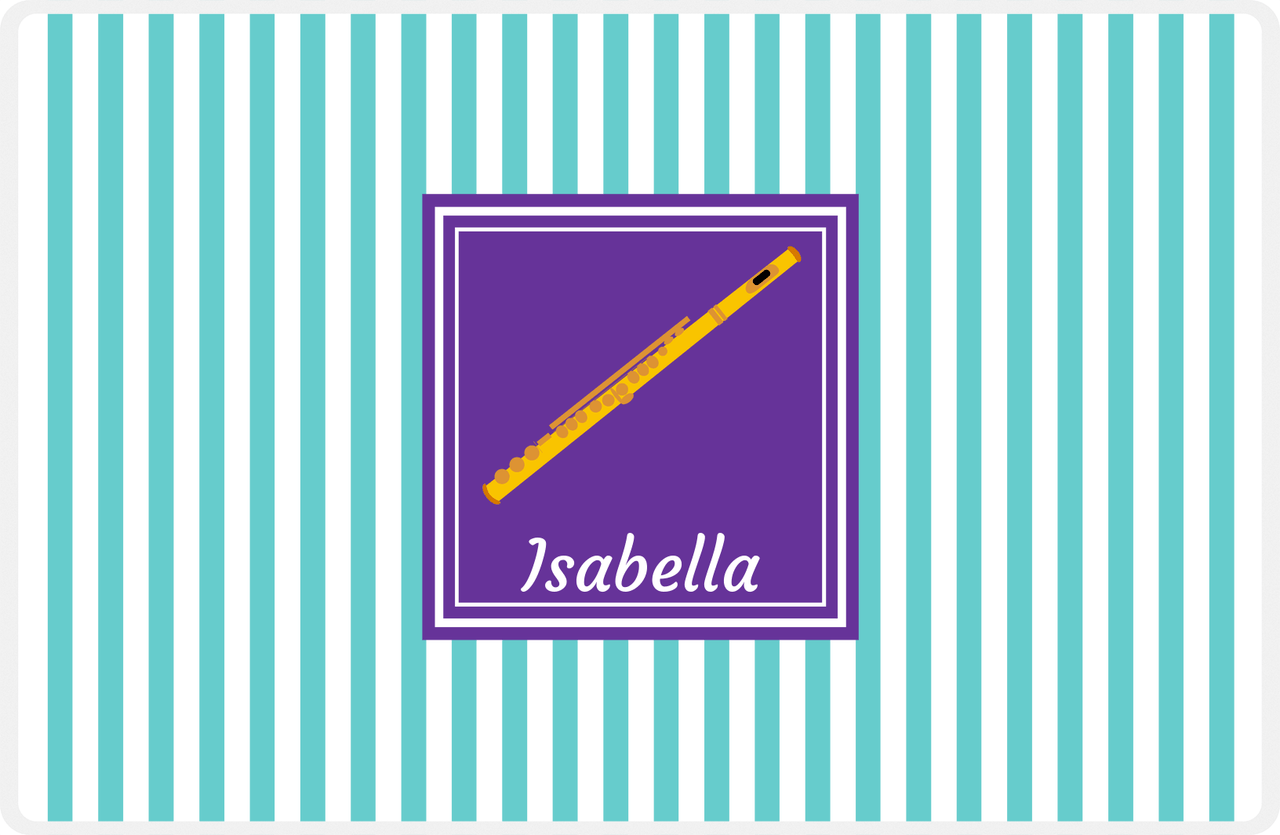 Personalized School Band Placemat I - Teal Background - Flute -  View