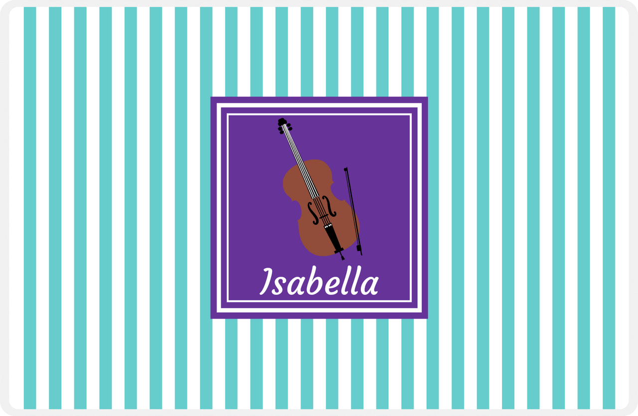 Personalized School Band Placemat I - Teal Background - Cello -  View