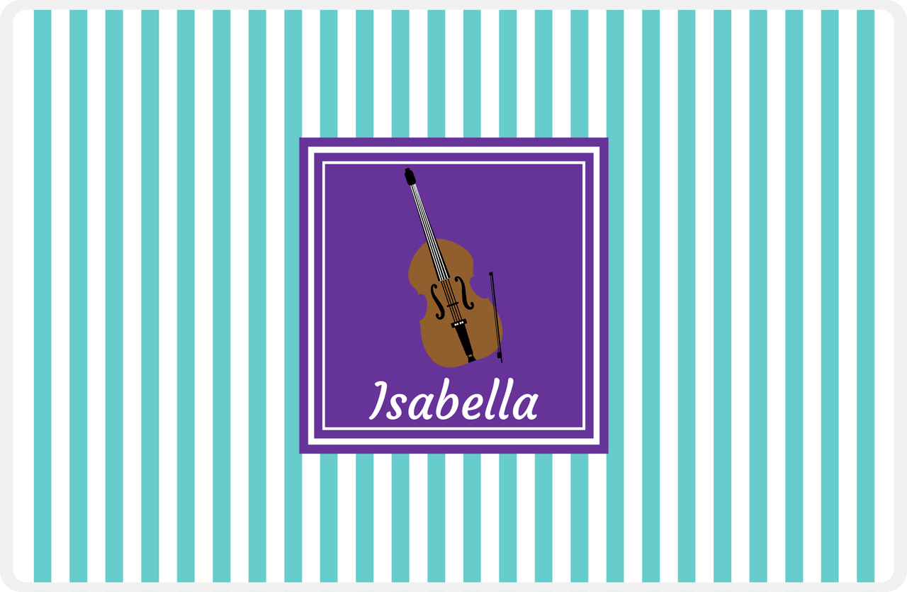 Personalized School Band Placemat I - Teal Background - Bass -  View