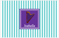 Thumbnail for Personalized School Band Placemat I - Teal Background - Harp -  View