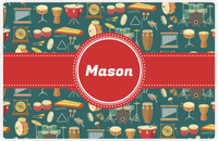 Thumbnail for Personalized School Band Placemat II - Green Background - Circle Ribbon Nameplate -  View