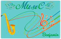 Thumbnail for Personalized School Band Placemat IV - Teal Background - Alto Sax -  View