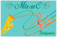 Thumbnail for Personalized School Band Placemat IV - Teal Background - Baritone -  View