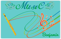 Thumbnail for Personalized School Band Placemat IV - Teal Background - Flute -  View