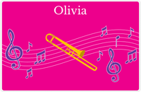 Thumbnail for Personalized School Band Placemat V - Pink Background - Trombone -  View